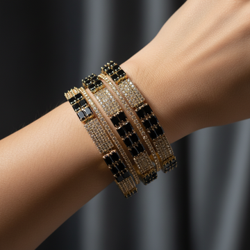 Black & Gold Bangle Set Lifestyle Shot
